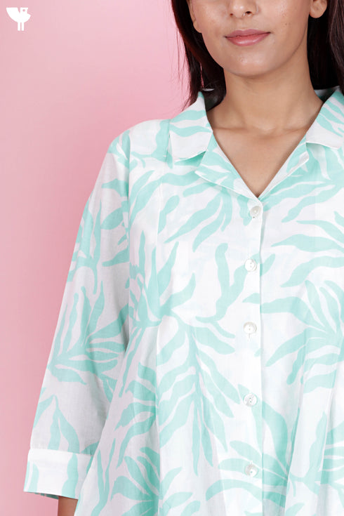 Cambric Cotton Jumpsuit In Block Print