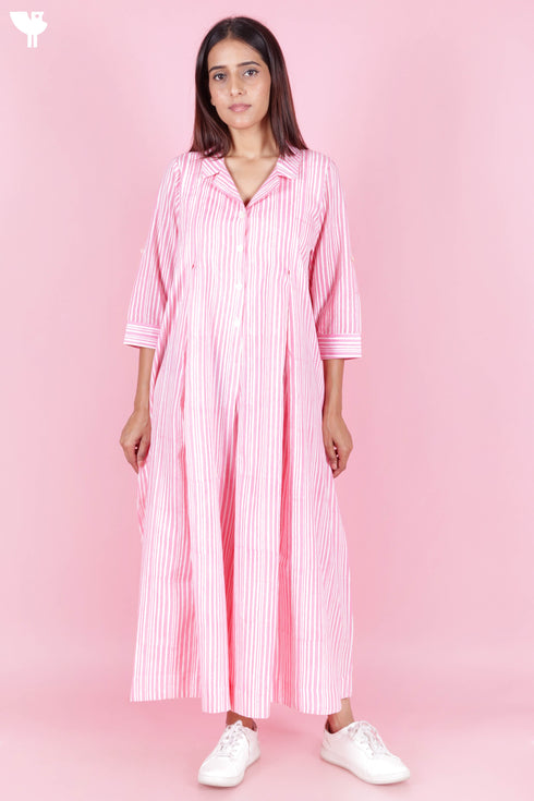 Cambric Cotton Jumpsuit In Block Print