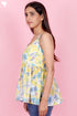 Mulmul Cotton Spaghetti Top In Floral Print