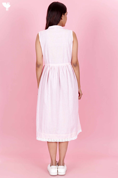 Khaadi Cotton Sleeveless Dress With Lace