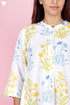 Cambric Cotton Top in Floral Block Print