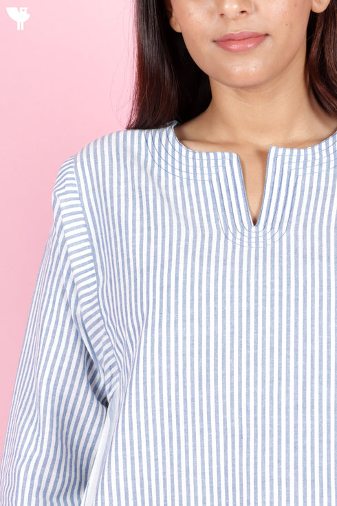 Khaadi Cotton Striped Cotton Top