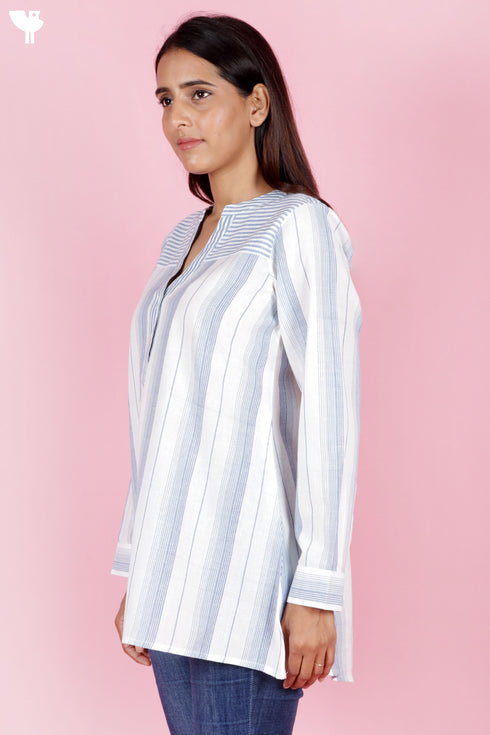 Khaadi Cotton Striped Cotton Top