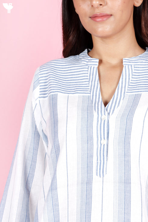 Khaadi Cotton Striped Cotton Top