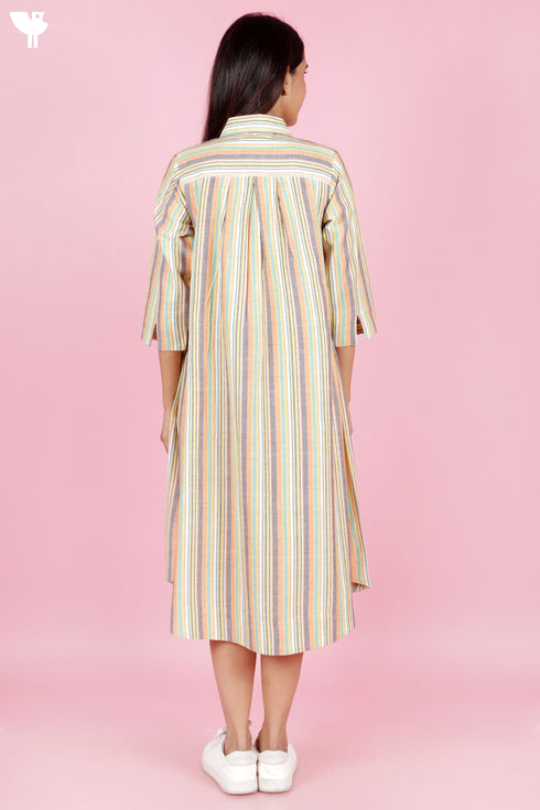 Khaadi Cotton Striped Cotton Dress