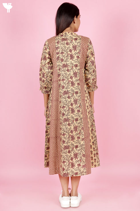 Cambric Cotton Dress In Block Print