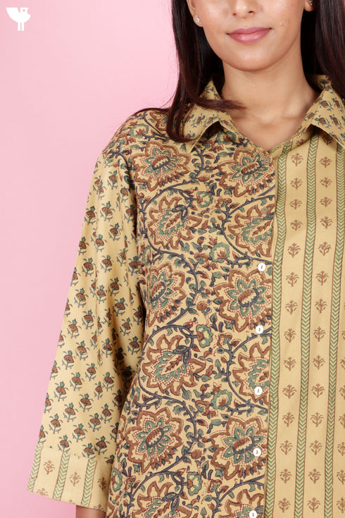 Rayon Co-Ord Set In Block Print