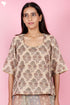 Chanderi Silk Top With Block Print