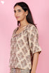 Chanderi Silk Top With Block Print