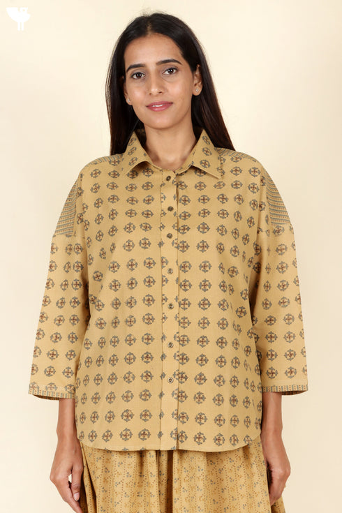 Khaadi Cotton Shirt in Block Print