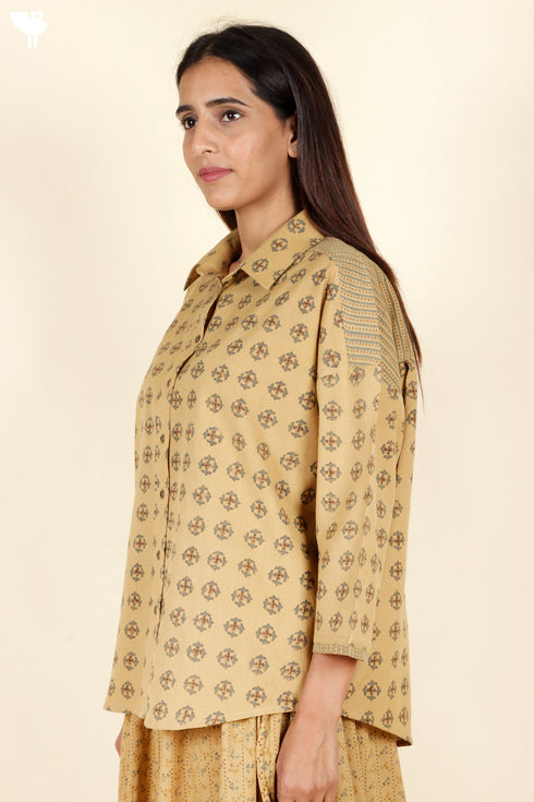 Khaadi Cotton Shirt in Block Print