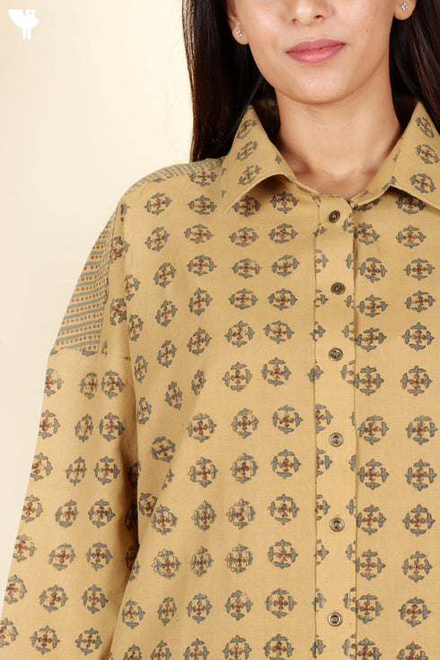 Khaadi Cotton Shirt in Block Print