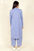 Chambray Cotton Kurta In Blue Melange