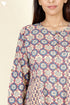 Cambric Cotton Panelled Dress In Block Print