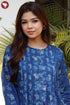Cambric Cotton Indigo Blue Kurta In Floral Block Print
