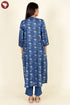 Cambric Cotton Indigo Blue Kurta In Floral Block Print
