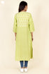 Khaadi Cotton Lime Kurta In Floral Block Print