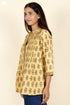Khaadi Cotton Pintucked Top In Floral Print Mustard