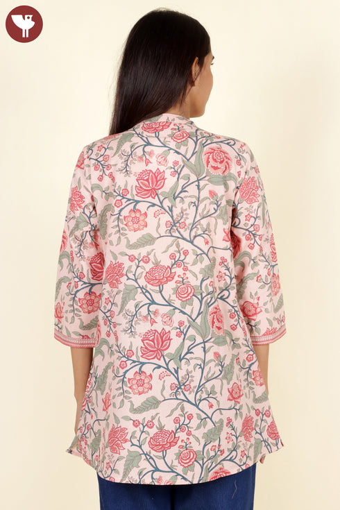 Cambric Cotton Soft Blush Floral Top