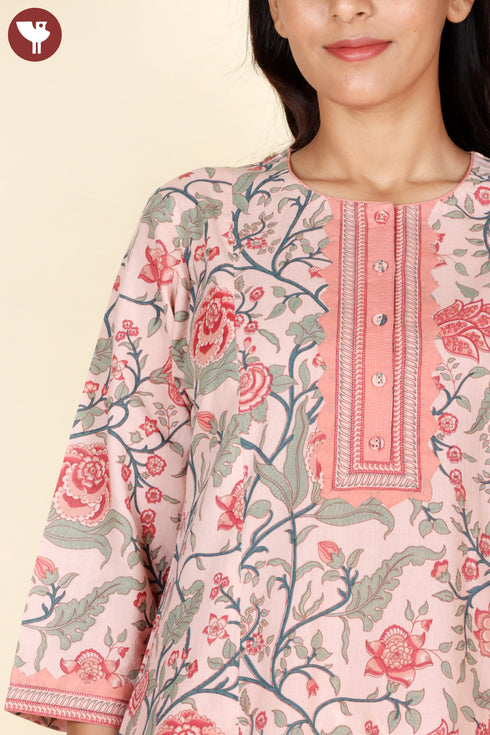 Cambric Cotton Kurta Floral Print