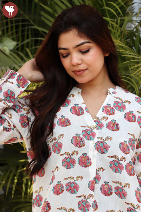 Khaadi Cotton Top In Block Print