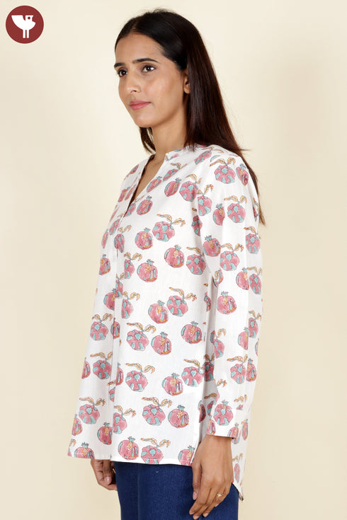 Khaadi Cotton Top In Block Print