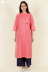 Khaadi Check Coral Kurta