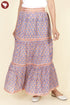 Cambric Cotton Long Skirt In Block Print