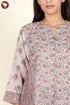 Chanderi Silk Kurta in Floral Block Print