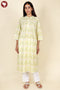 Cambric Cotton Kurta In Floral Block Print