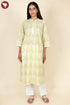 Cambric Cotton Kurta In Floral Block Print