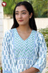 Cambric Cotton Dress In Floral Block Print
