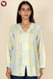 Mulmul Cotton Pintucked Top In Block Print