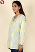 Mulmul Cotton Pintucked Top In Block Print