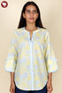 Cambric Cotton Top in Floral Block Print
