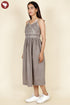 Chambray Cotton Taupe Floral Dress