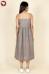 Chambray Cotton Taupe Floral Dress