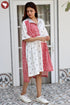 Khaadi Off White Red Patch Dress In Block Print