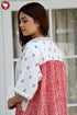 Khaadi Off White Red Patch Dress In Block Print