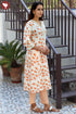 Cambric Cotton Cream Kurta In Floral Block Print