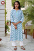Cambric Cotton Kurta In Floral Block Print