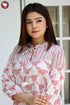 MulMul Cotton Off White Red Printed Top In Block Print