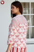 MulMul Cotton Off White Red Printed Top In Block Print