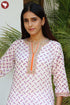 Mulmul Cotton Kurta In Block Print
