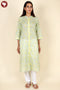 Mulmul Cotton Kurta In Floral Block Print