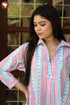 Cambric Cotton Powder Blue Shirt Top in Block Print