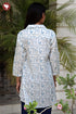 Cambric Cotton Shirt Style Top In Floral Block Print