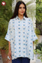 Cambric Cotton Shirt Style Top In Floral Block Print