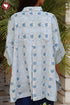 Cambric Cotton Shirt Style Top In Floral Block Print