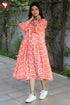Mulmul Cotton Tiered Dress in Block Print